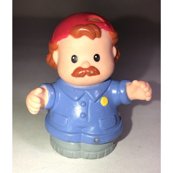 Fisher Price Little People Garage Car Mechanic Tow Truck Driver W/ Red Hat Man - Picture 1 of 6